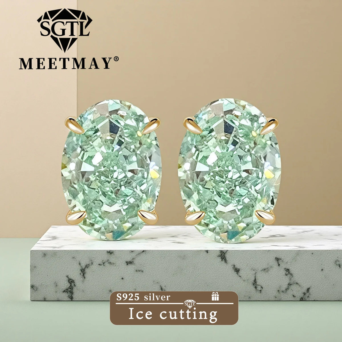 Premium Zircon Silver Stud Earrings