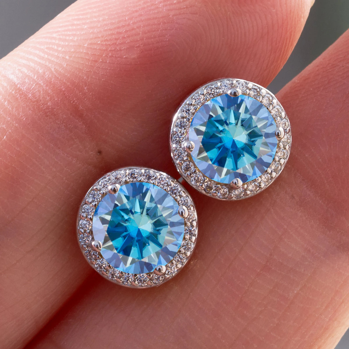 Pink Crystal Halo Earrings
