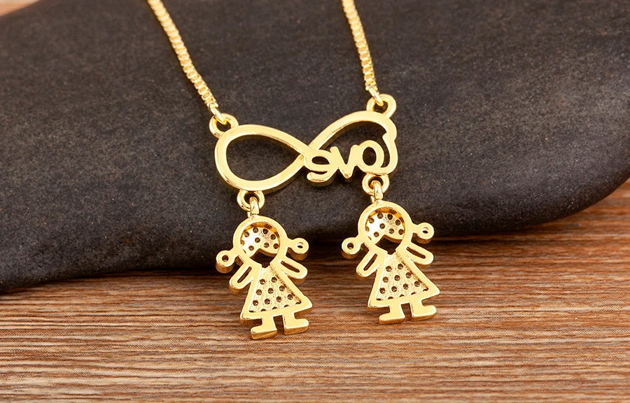Nidin New Trendy  Love Letter Charm Zircon Pendant Necklaces For Women Fashion Versatile Fine Jewelry Mother's Day Gifts