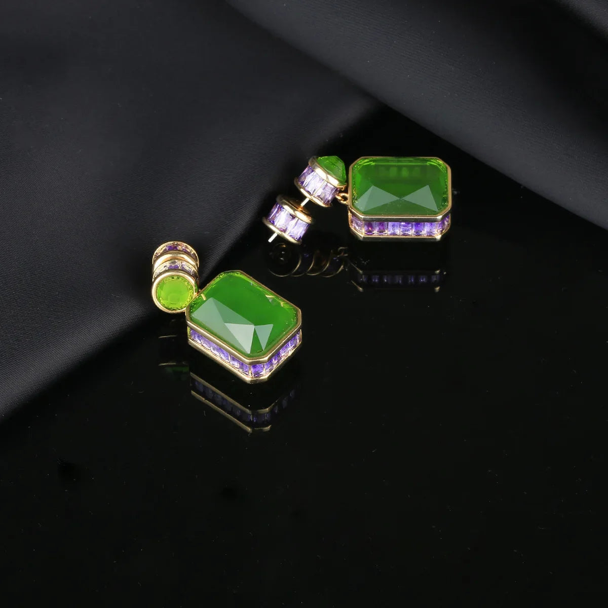 Emerald Crystal Drop Earrings