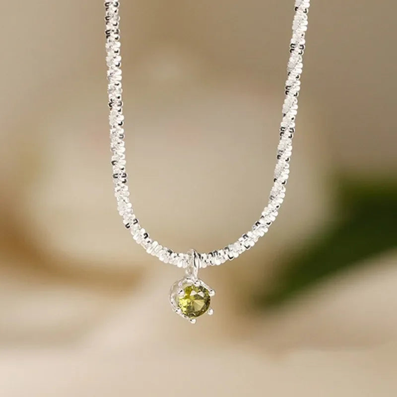 Dainty Round Halo Pendant Necklace