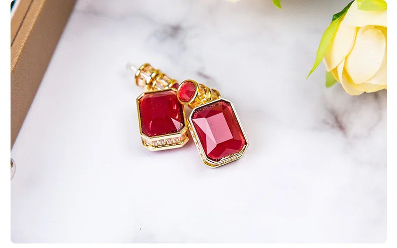 Emerald Crystal Drop Earrings