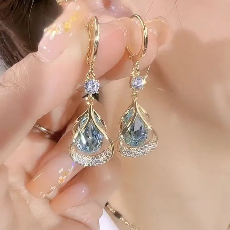 Celestial Sparkle Gold-Tone Earrings