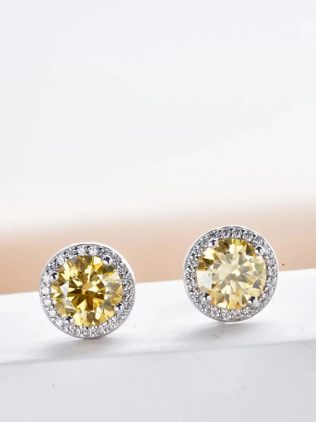 Pink Crystal Halo Earrings