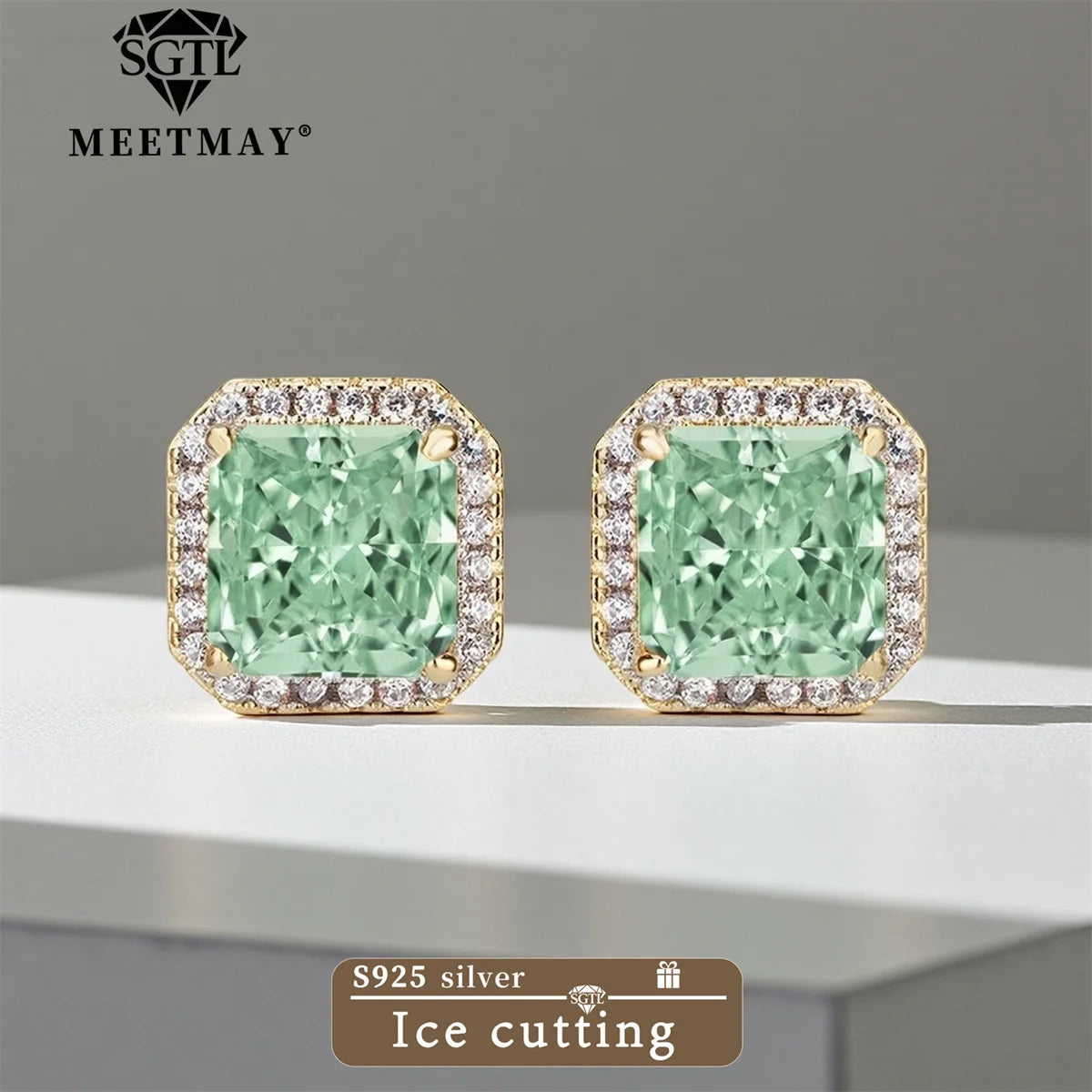 Premium Zircon Silver Stud Earrings