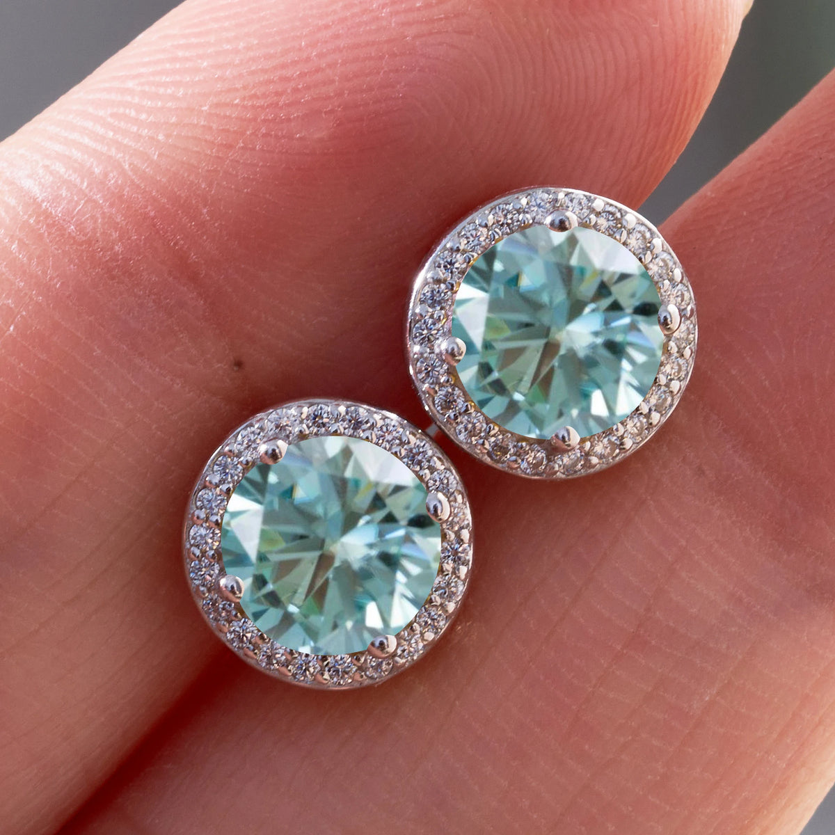 Pink Crystal Halo Earrings