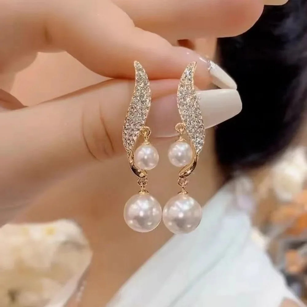 Luminous Double-Pearl Earrings