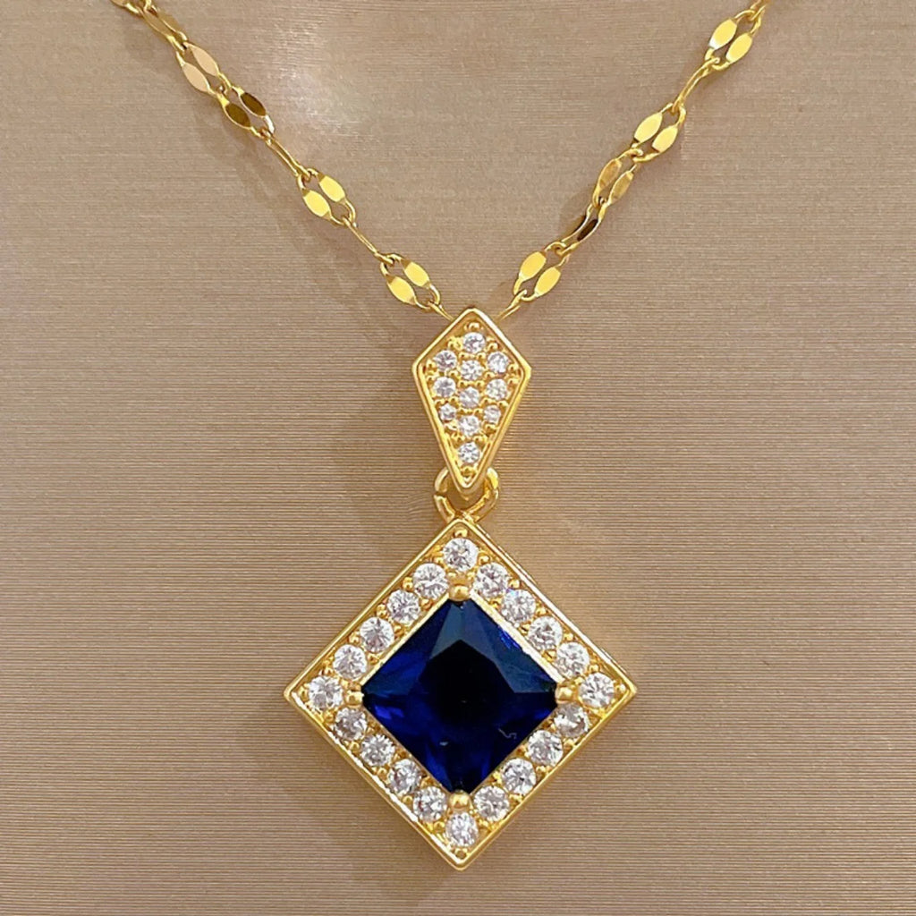 Exquisite Geometry Square Necklace Earrings Jewelry Set Charm Ladies Jewelry Fashion Bridal Accessory Set Romantic Gift