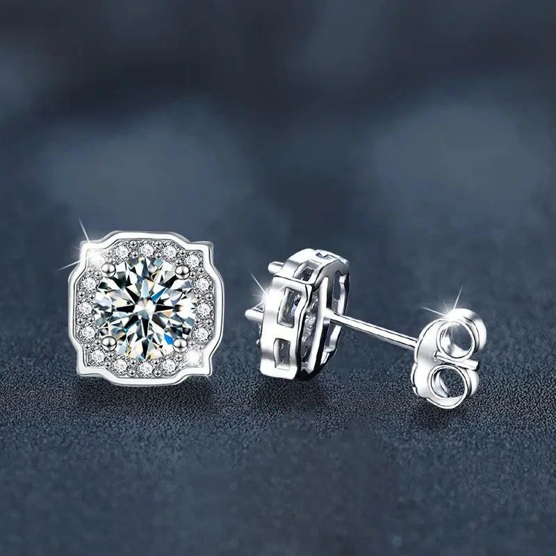 Elegant Moissanite Square Drop Earrings