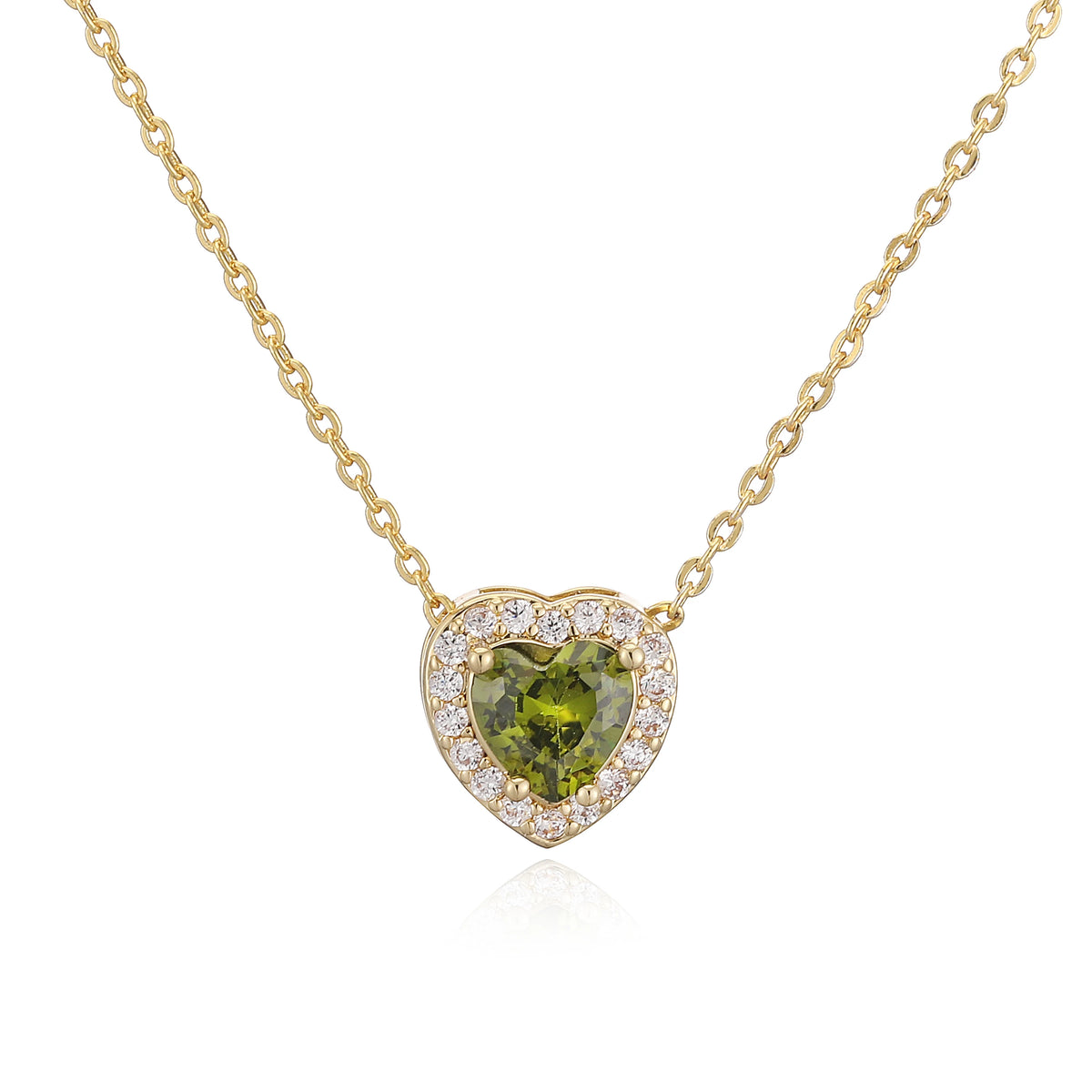HECHENG Luxury Colored Crystal Heart Pendant Ocean Heart Necklace Brass Golden Plated Material Women's Wedding Necklace