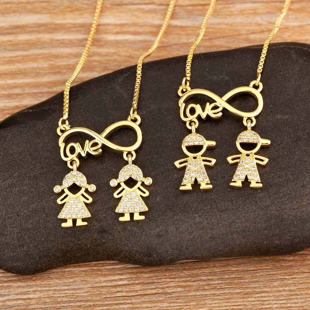 Nidin New Trendy  Love Letter Charm Zircon Pendant Necklaces For Women Fashion Versatile Fine Jewelry Mother's Day Gifts