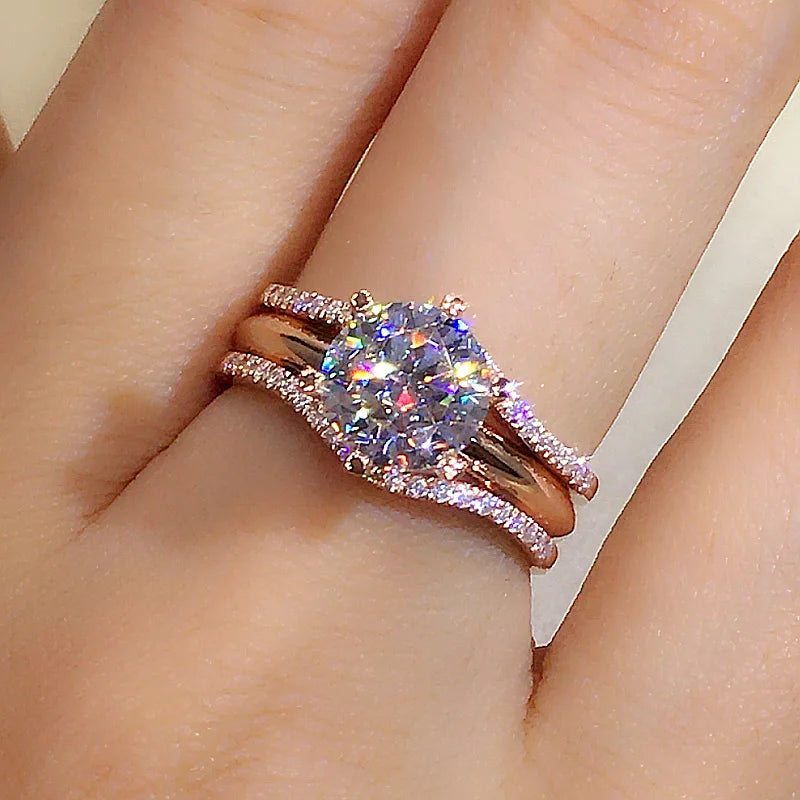 Brilliant Round-Cut Split-Shank Ring