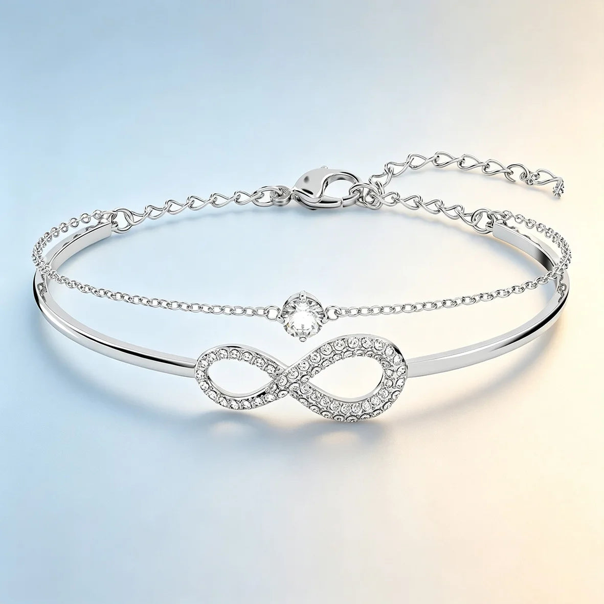 Trendy Dainty Flower Disc Moon Zircon Bracelet, Multi‑Color Adjustable Slider Stackable Wrist Bracelet Fashion Jewellery