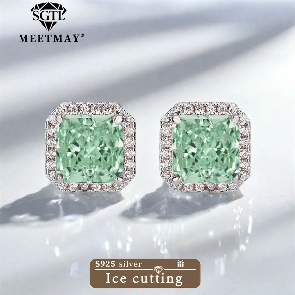 Premium Zircon Silver Stud Earrings