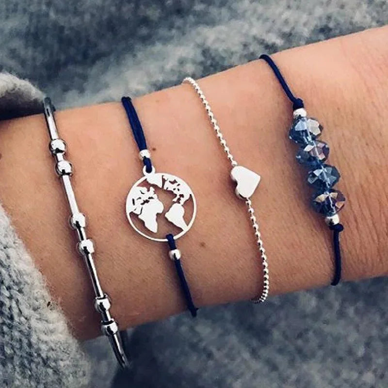 Gold Color Snake Chain Bracelet Set For Women Minimalist Twisted Rope Bangle Girl Fashion Party Jewelry Accessories