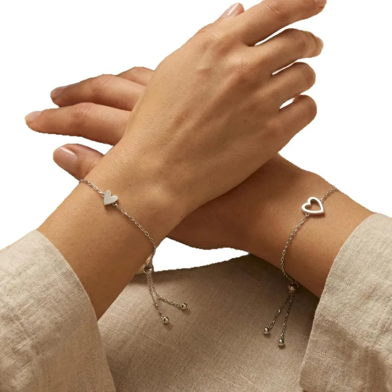 18k gold-plated heart bracelet,Two heart One bond,suitable mother and daughter,lovers,sisters love bracelet,commemorative gifts