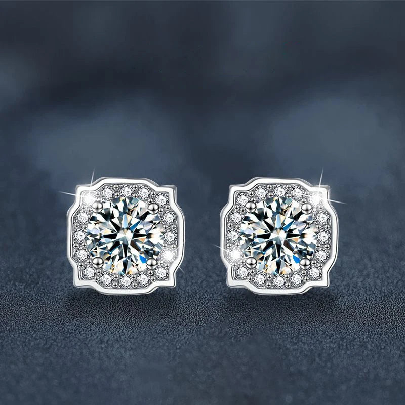 Elegant Moissanite Square Drop Earrings