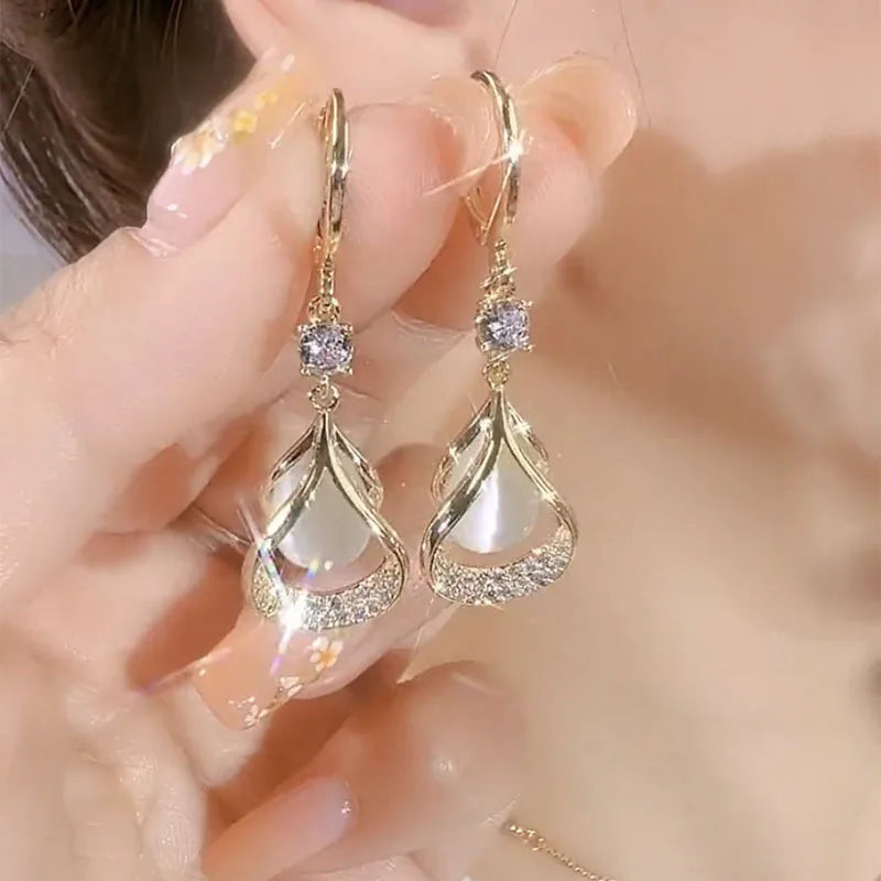 Celestial Sparkle Gold-Tone Earrings
