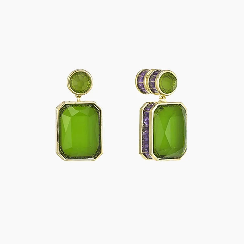 Emerald Crystal Drop Earrings