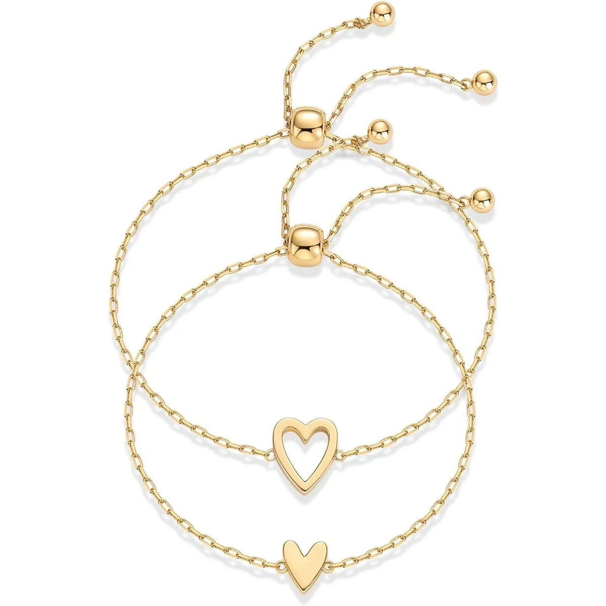 18k gold-plated heart bracelet,Two heart One bond,suitable mother and daughter,lovers,sisters love bracelet,commemorative gifts