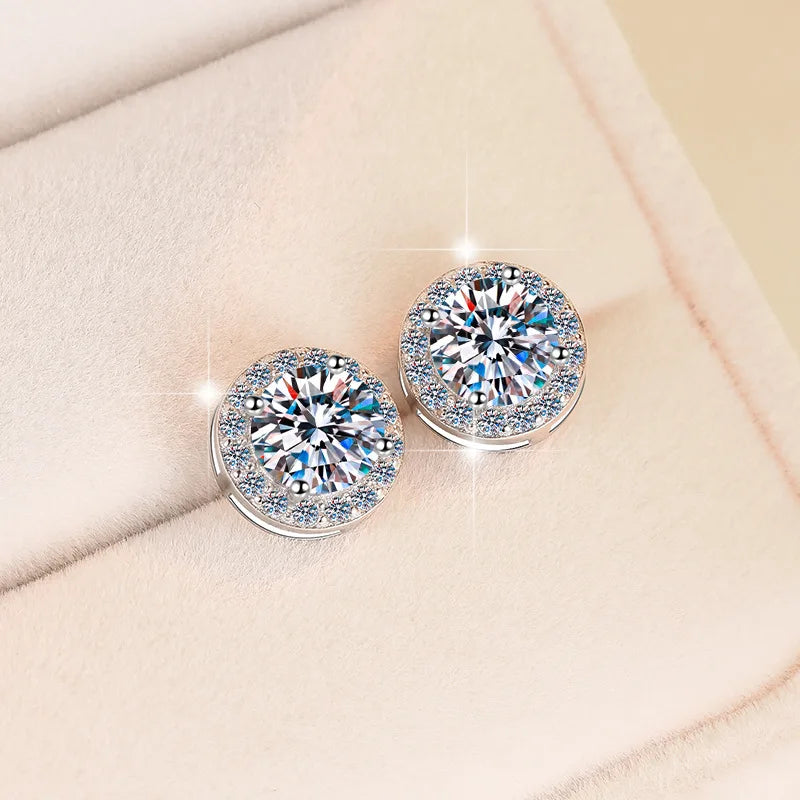 Classic Round Halo Crystal Studs