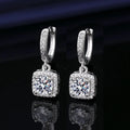 Elegant Moissanite Square Drop Earrings