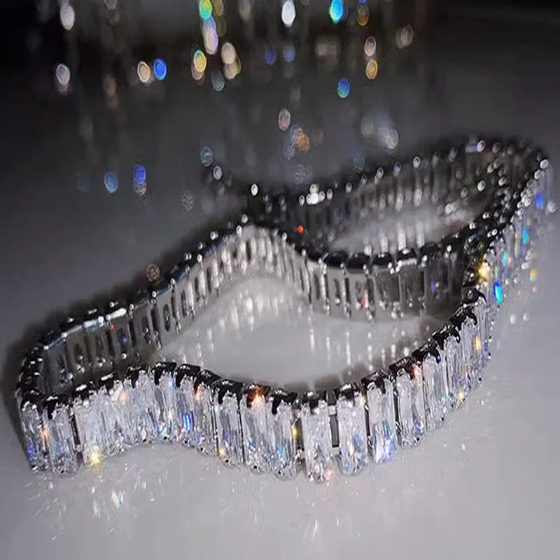 Stainless Steel Shiny Zircon Necklace for Women Simple Adjustable Rhinestones Collar Choker Necklace Fine Jewelry Gifts