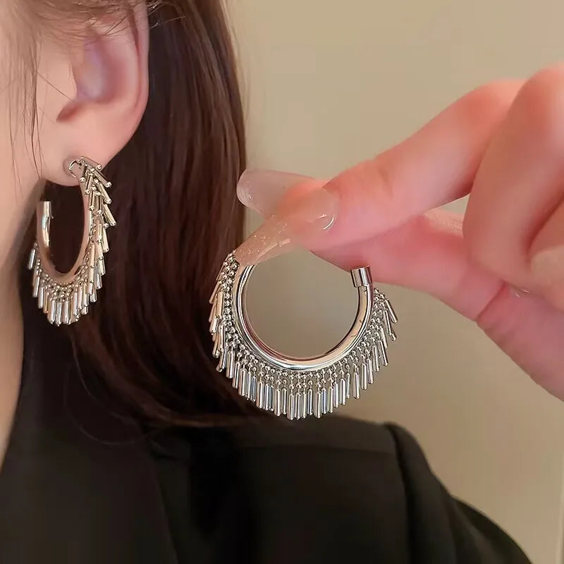 Fashion Luxury Geometric Dangle Drop Earrings for Women Wedding Party Jewelry Accessories Gorgeous Cubic Zirconia Bridal Brincos