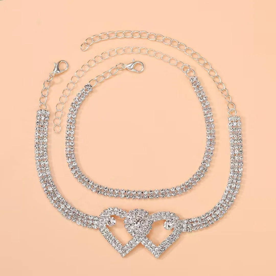 Beautiful Dazzling Cubic Zirconia Chain Anklet for Women Fashion Silver Color Ankle Bracelet Barefoot Sandals Foot Jewelry