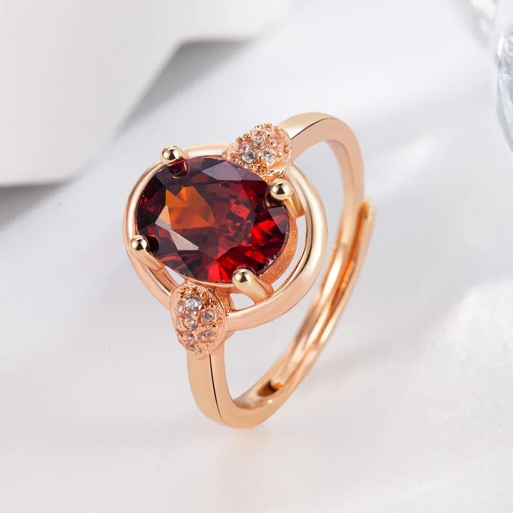 Exquisite 925 Sterling Silver Ruby Necklace Earrings Ring Set for Women Engagement Party Jewelry