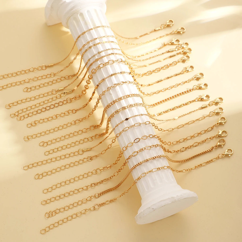 16Pcs/set Boho Cuban Chain Bracelets For Women Retro Stackable Gold Color Bracelets Sets Trendy Versatile Holiday Party Jewelry