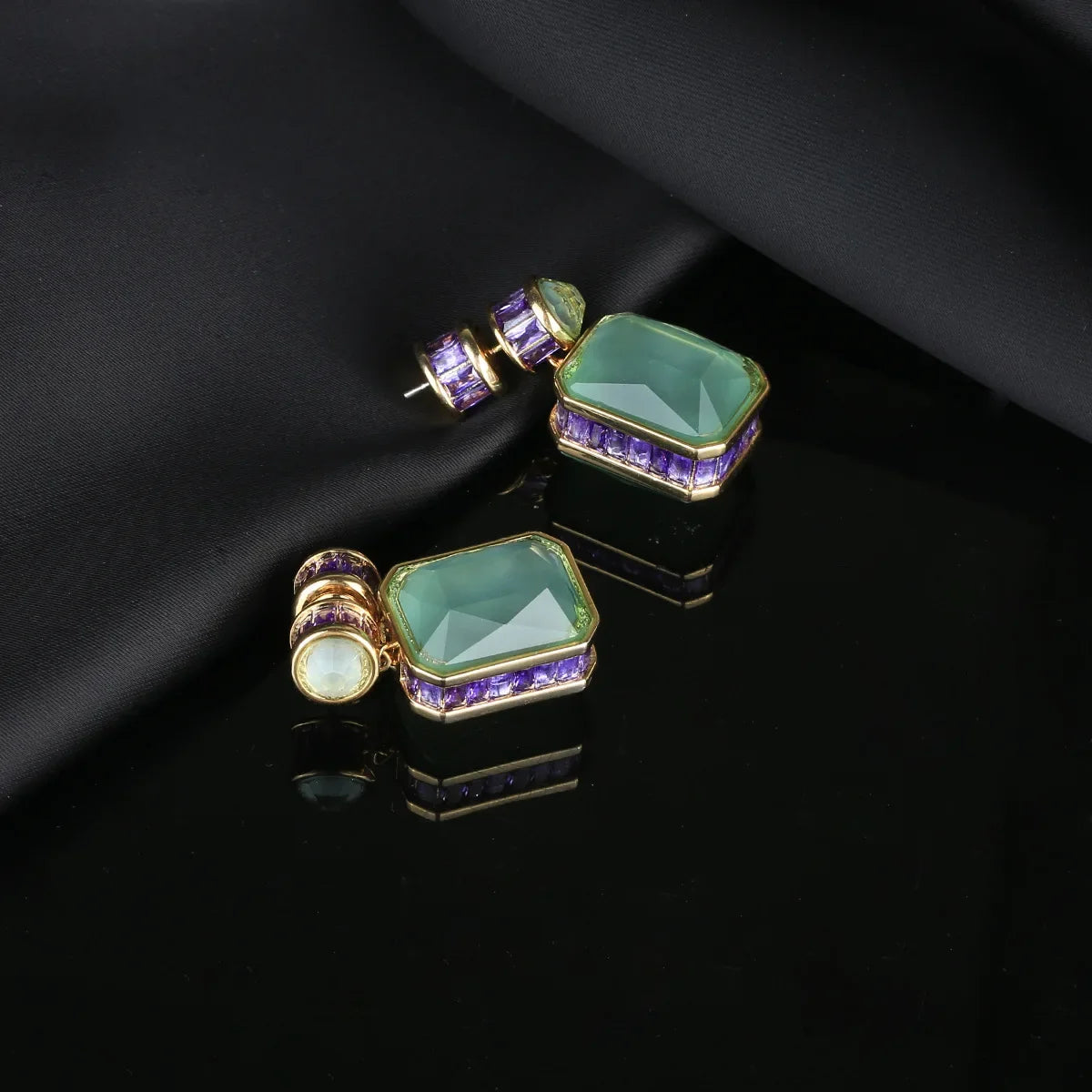 Emerald Crystal Drop Earrings