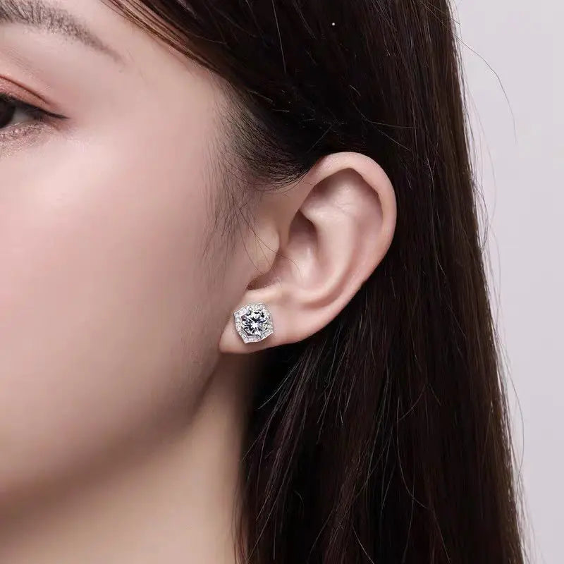 Elegant Moissanite Square Drop Earrings
