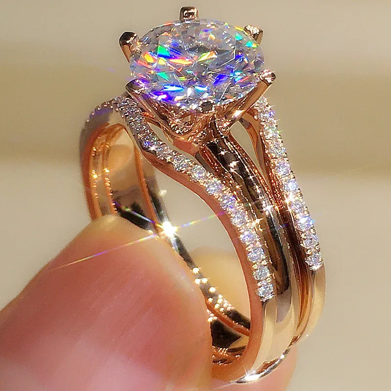 Brilliant Round-Cut Split-Shank Ring